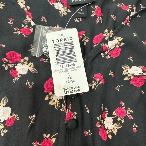 NWT Torrid Floral Silk Bodysuit - Picture 3 of 6
